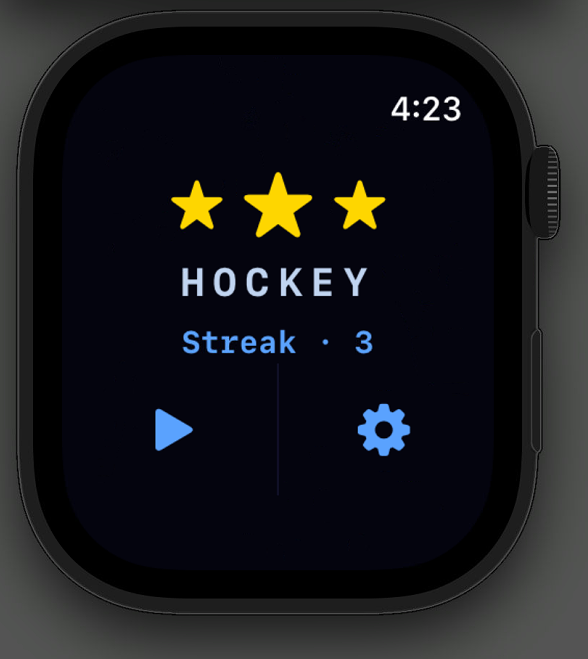 A solved word with three stars